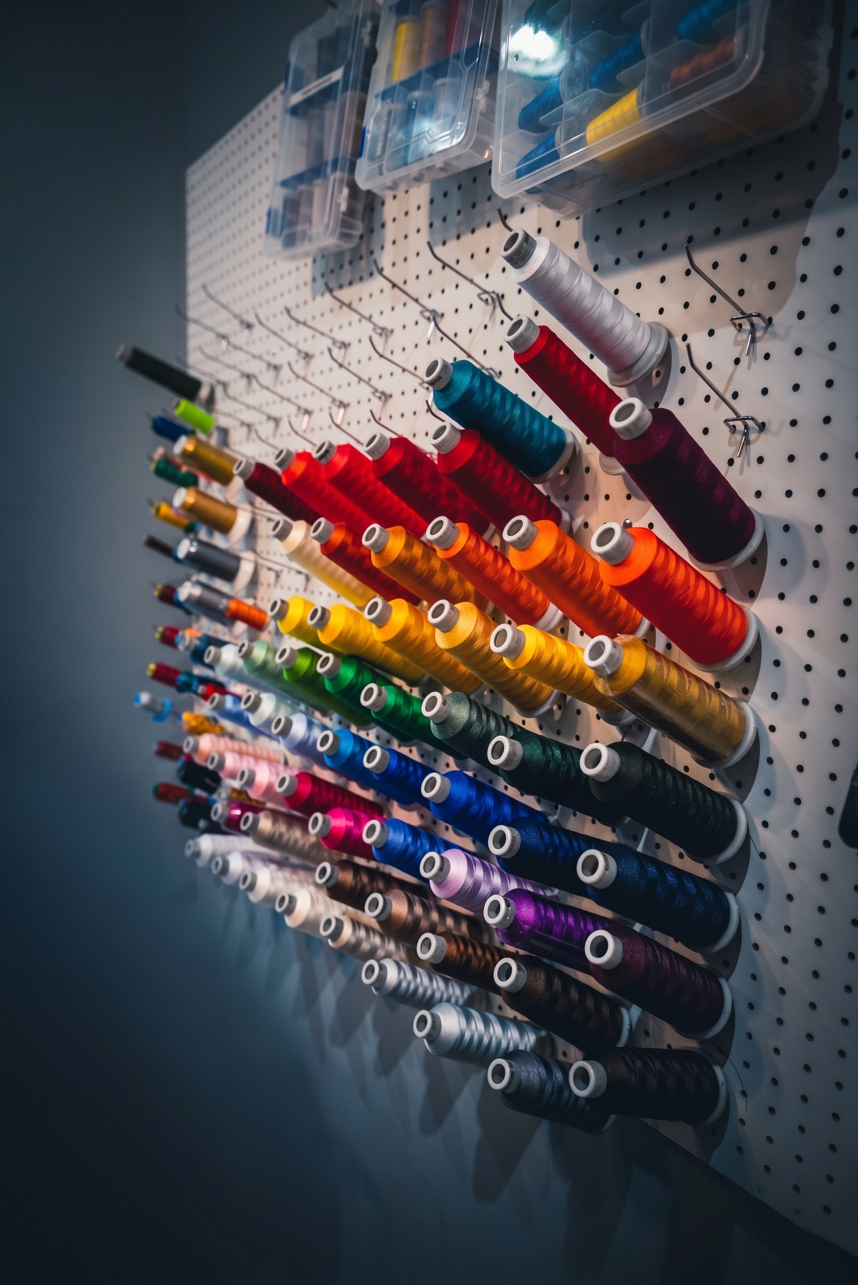 thread on wall with vignette